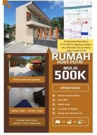 Menerima Kost khusus putri Type 1