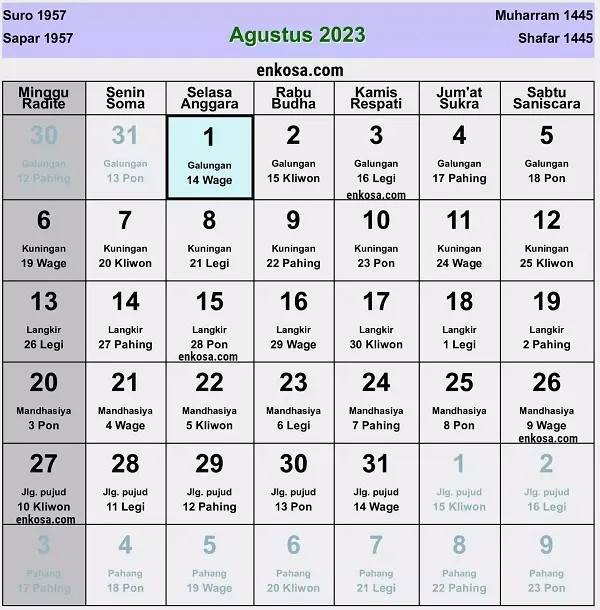 kalender jawa agustus 2023