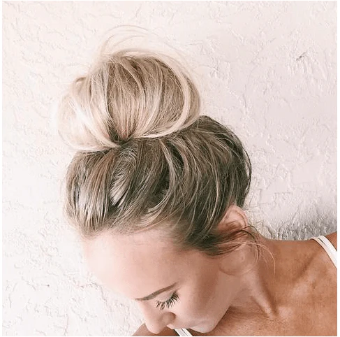 Messy top knot